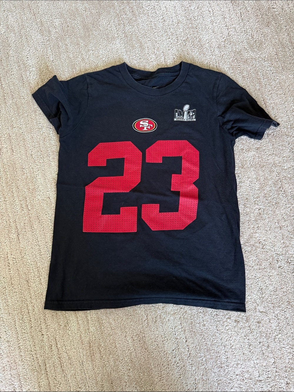 Nike Black Tee with Red McCaffrey 23 Back Print